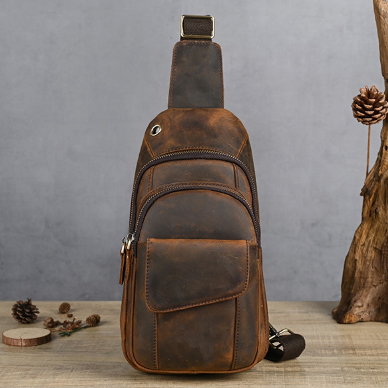 Sling Backpack Shoulder - Bolsa de Peito Masculina de Luxo