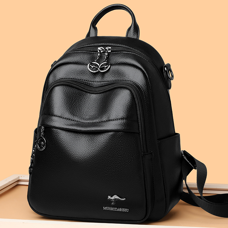 Travel Backpack Anti Theft - Mochila Feminina Impermeável de Couro PU