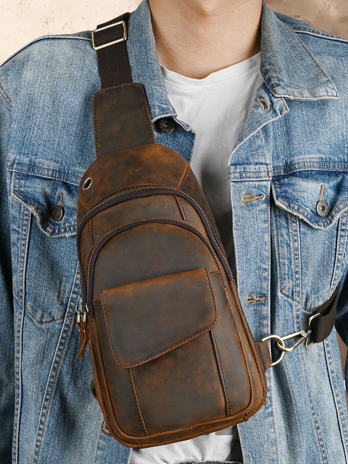 Bolsa de Peito Masculina de Lu - Sling Backpack Shoulder avaliação e preço
