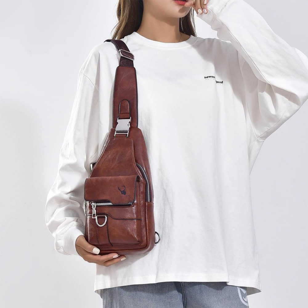 Bolsa Sling para Homens, Bolsa - Sling Backpack Shoulder avaliação e preço