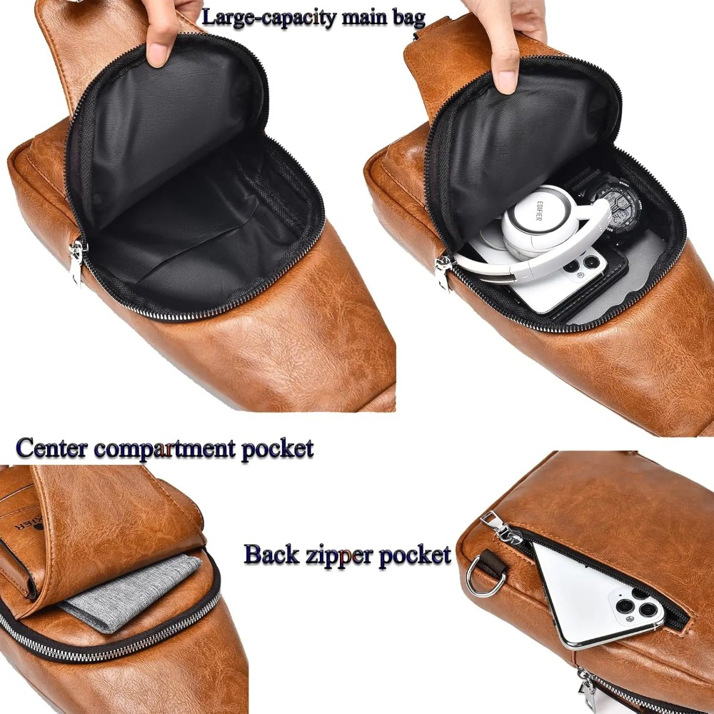 Bolsa Sling para Homens, Bolsa - Sling Backpack Shoulder avaliação e preço