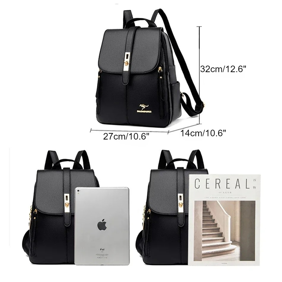 Mulheres de couro grande capac - Leather Backpack Vintage avaliação e preço