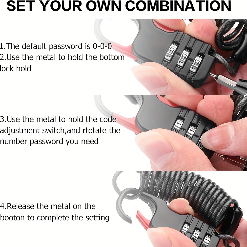 Cadeado de Combinação de 3 Díg - Travel Backpack Anti Theft avaliação e preço