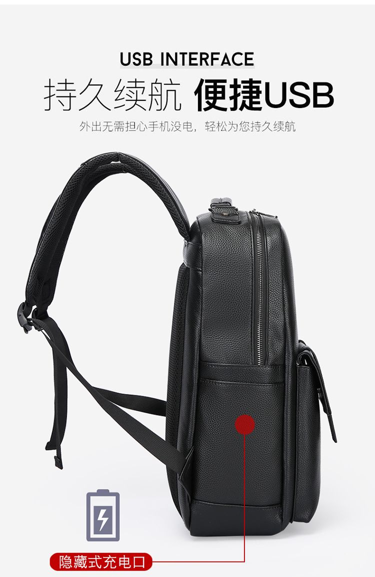 Mochila masculina de couro de  - Laptop Backpack 15.6 avaliação e preço